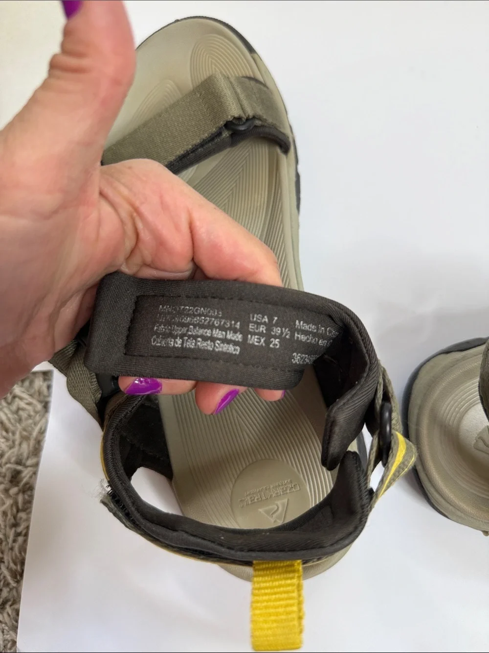Ozark Trail Trecky Sports Bass Sandal Green and Gray Size Mens 7